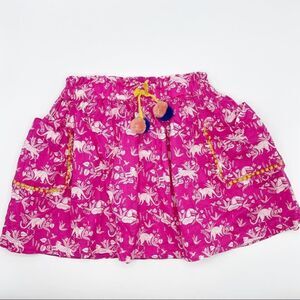 Mini Boden floral animal print elastic waist lined skirt with pockets